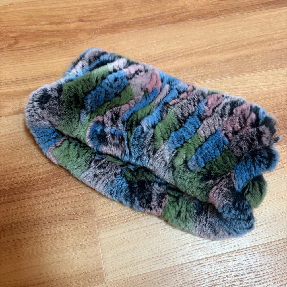 Rex Rabbit Fur Headband/Headscarf - Picture 2 of 5